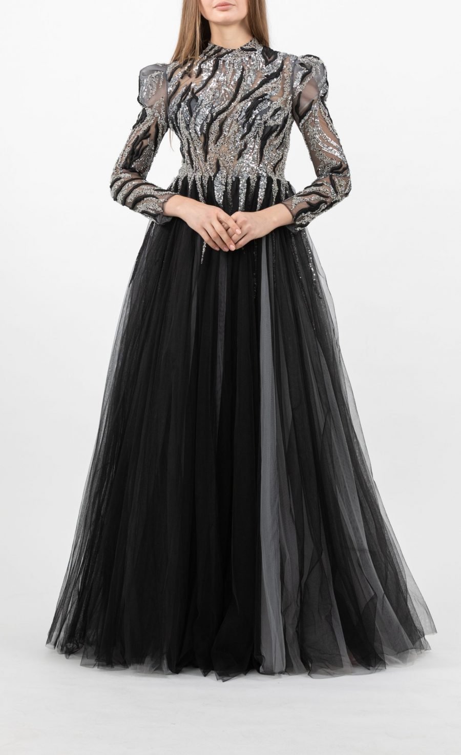 High Neck - A-Line - Gown Dress