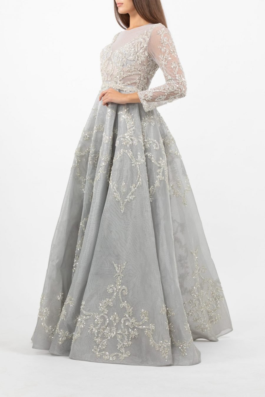 Boat Neck -Princess -  Gown Dress - Image 2
