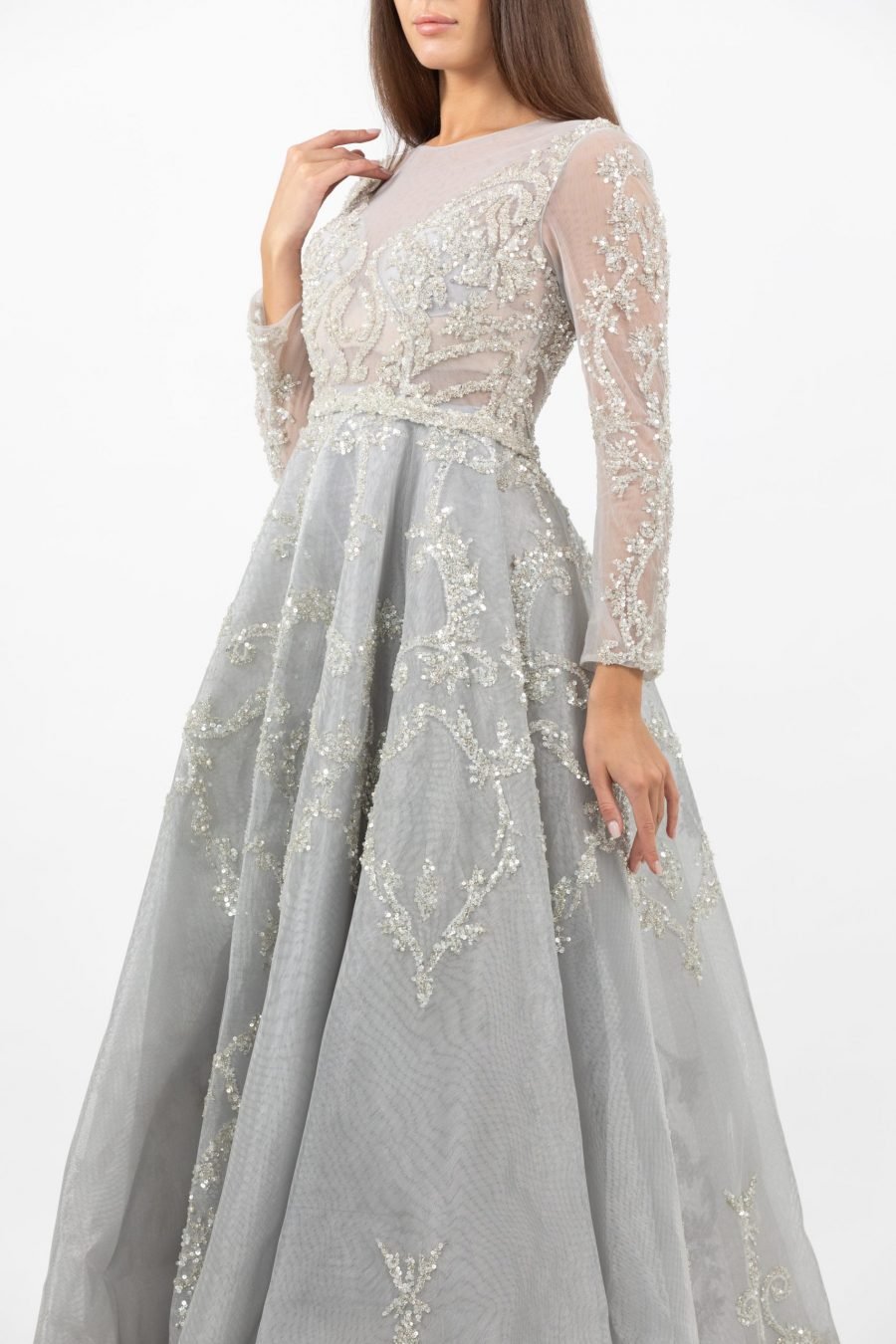 Boat Neck -Princess -  Gown Dress - Image 3