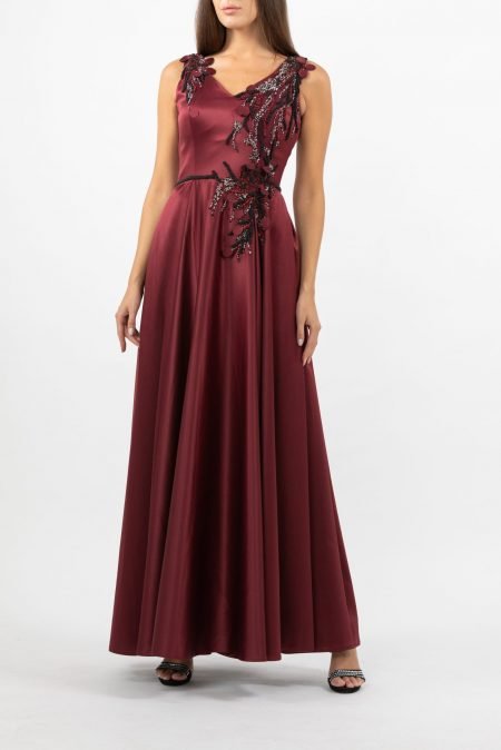 V-Neck - A-Line Gown Dress