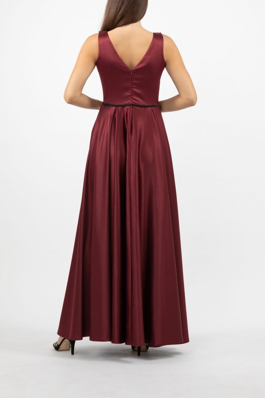V-Neck - A-Line Gown Dress - Image 4