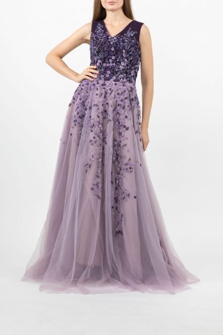 V-Neck Evening Dress