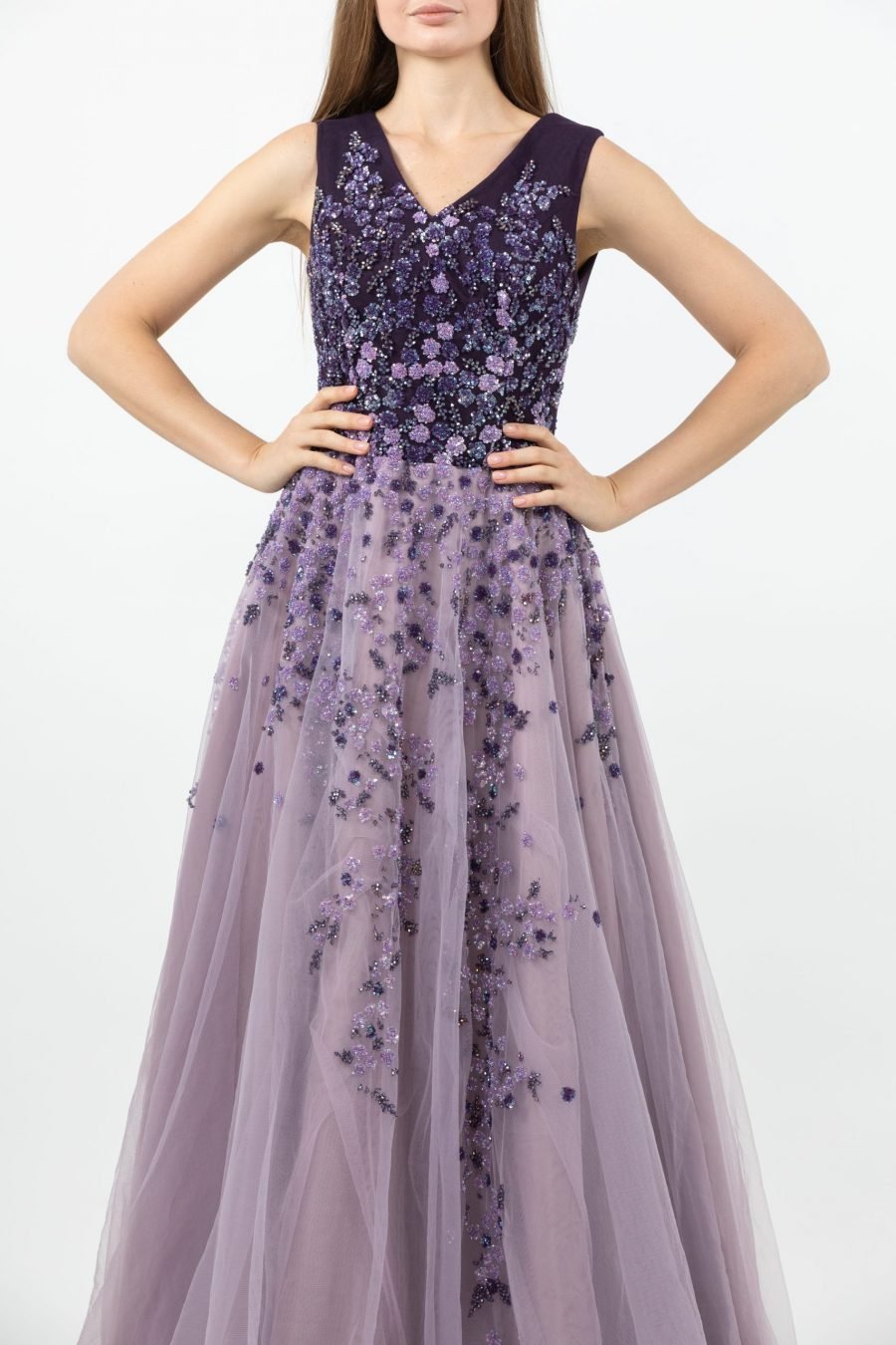 V-Neck Evening Dress - Image 2
