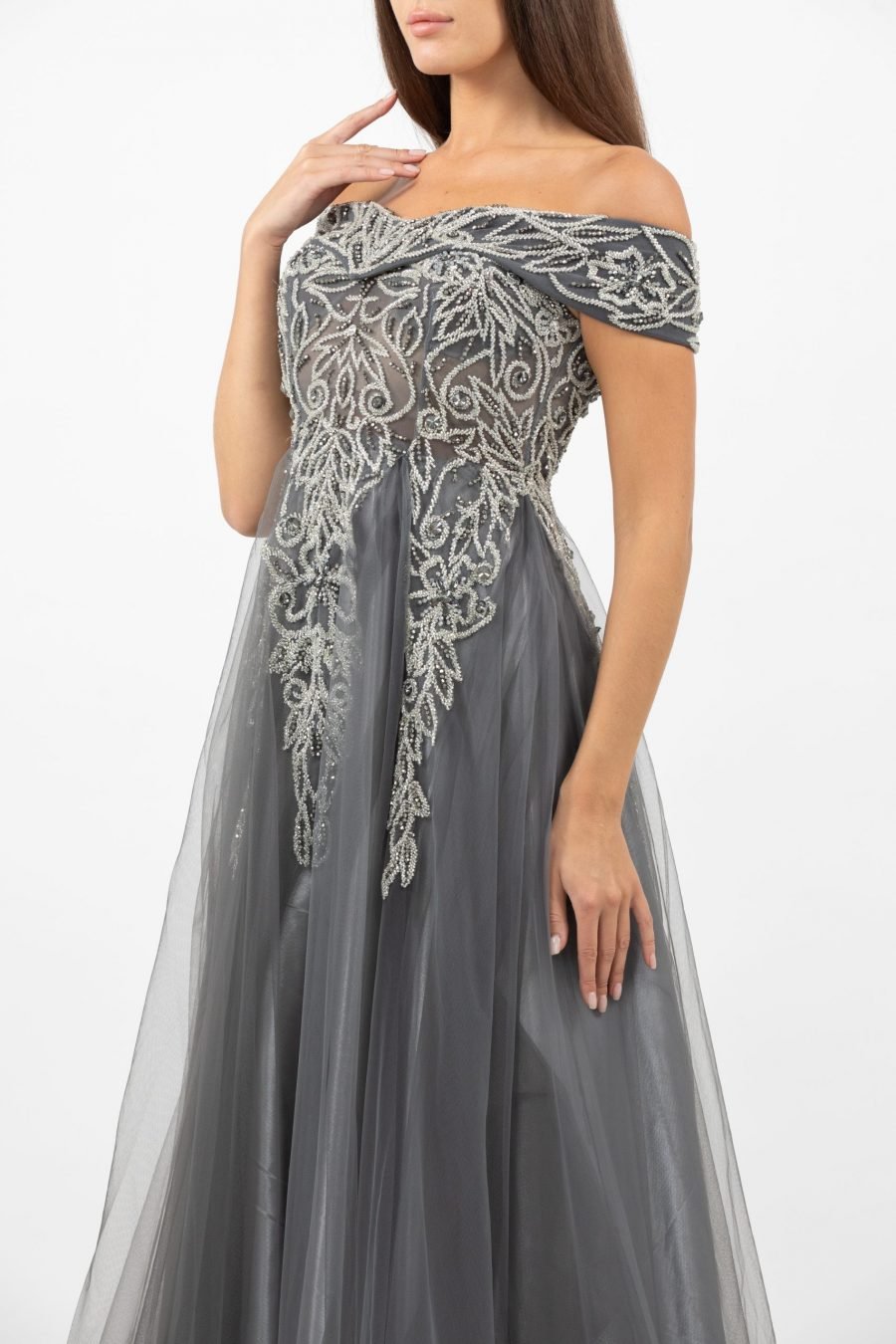 OFF-Shoulder A-Line Gown Dress Evening Dress - Image 2
