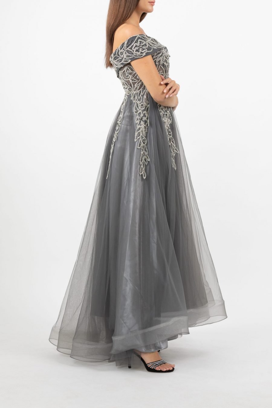 OFF-Shoulder A-Line Gown Dress Evening Dress - Image 3