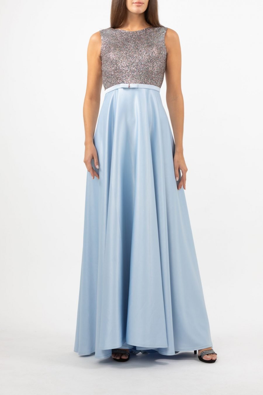 Boat Neck - A-Line Evening Dress - Image 8