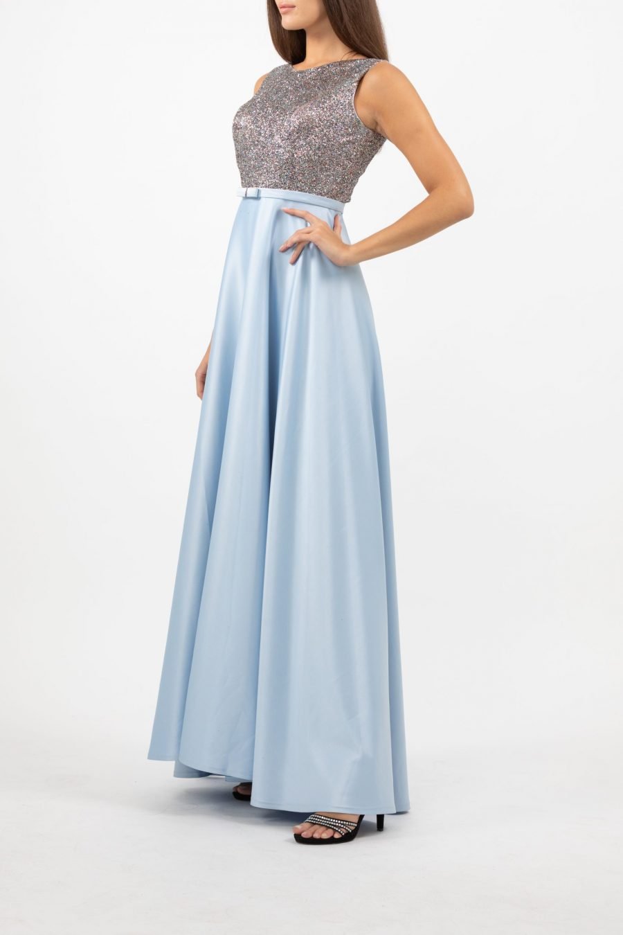 Boat Neck - A-Line Evening Dress - Image 5
