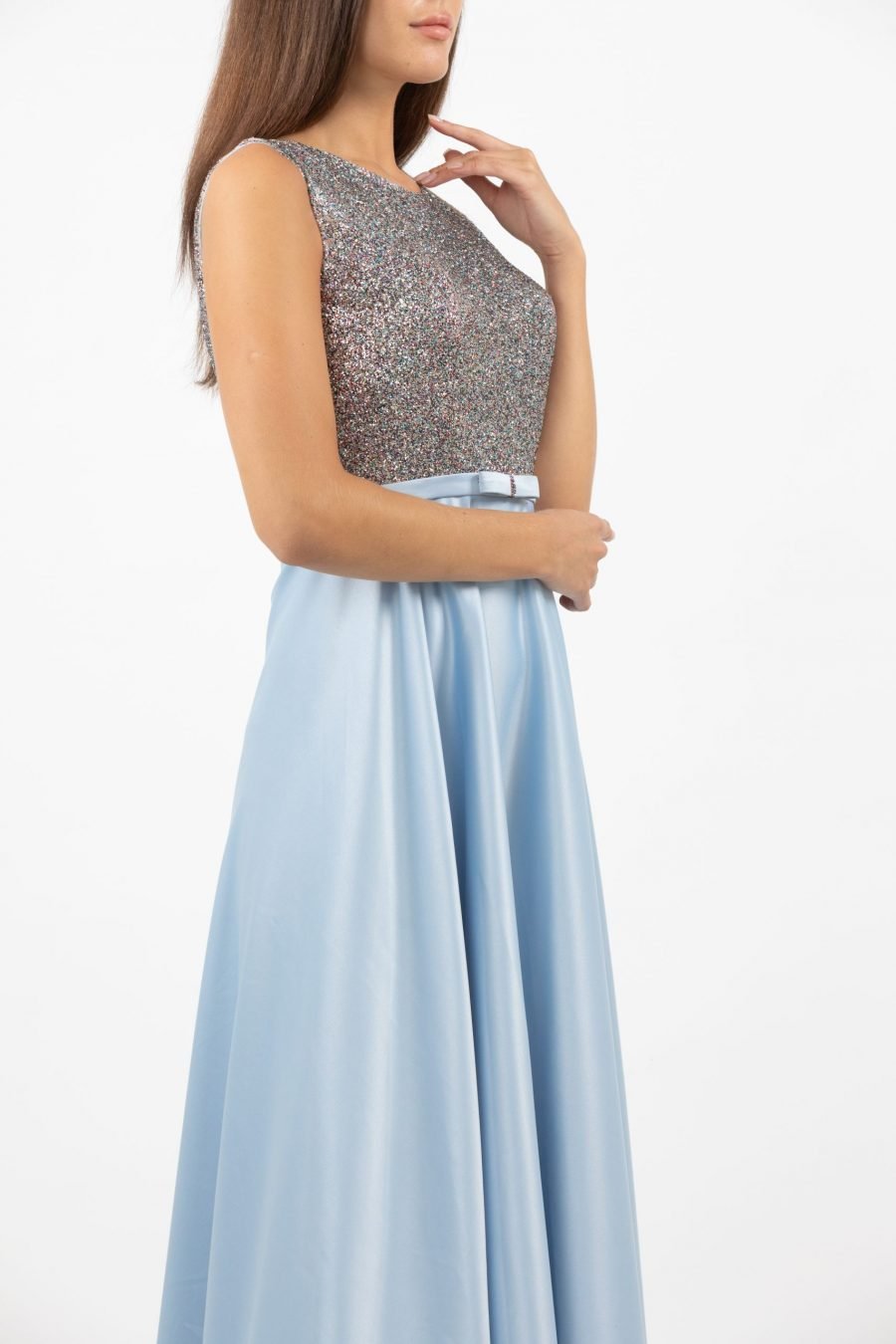 Boat Neck - A-Line Evening Dress - Image 6