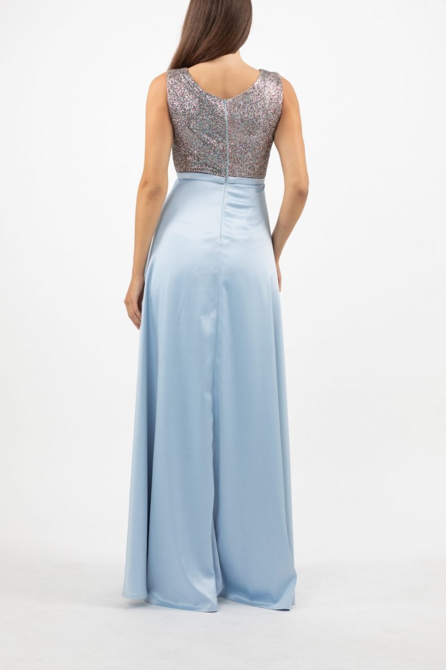 Boat Neck - A-Line Evening Dress - Image 7