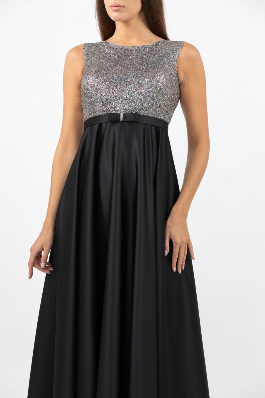Boat Neck - A-Line Evening Dress - Image 2
