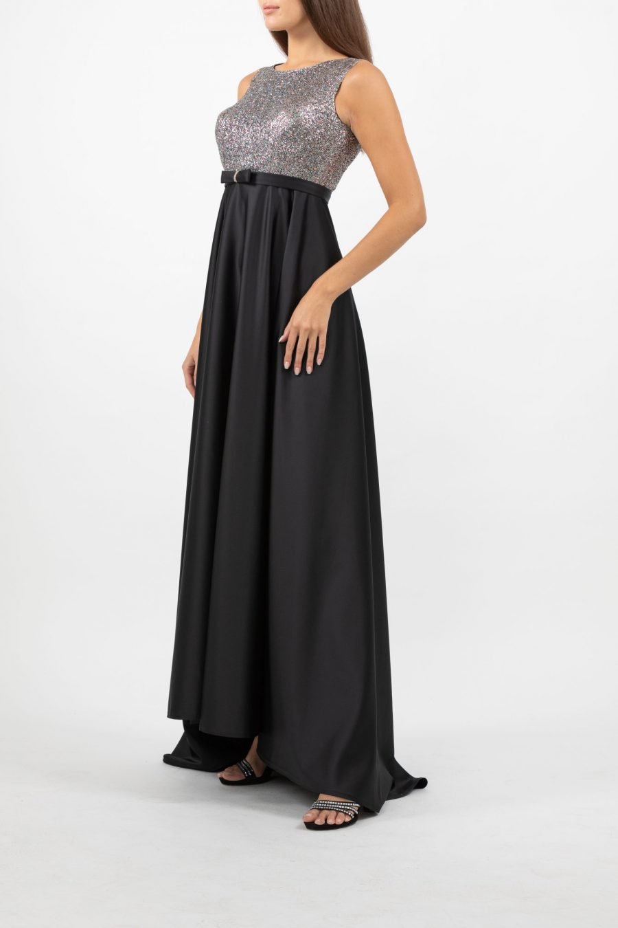 Boat Neck - A-Line Evening Dress - Image 3