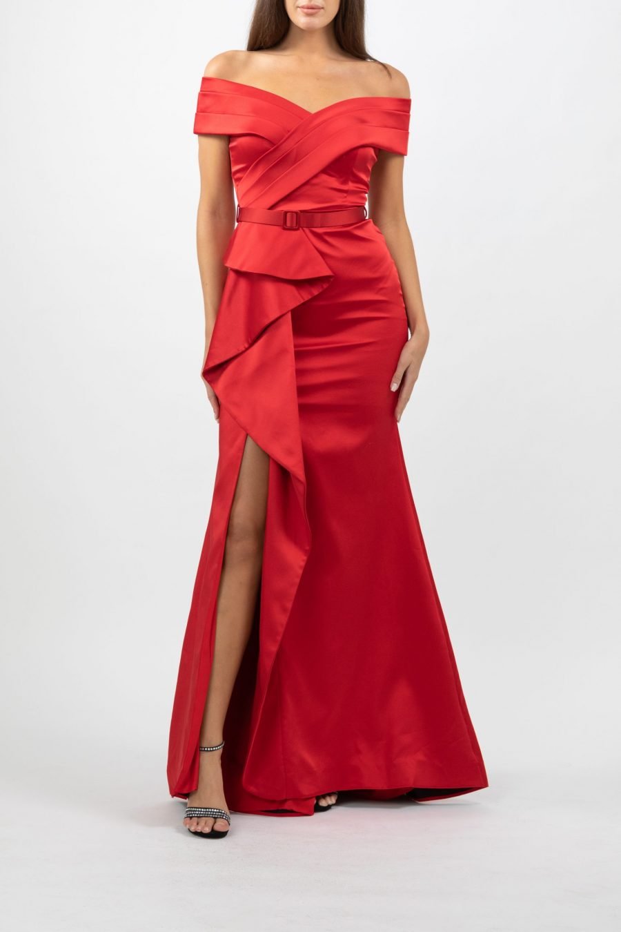 OFF-Shoulder - High Knee Evening Dress - Image 5