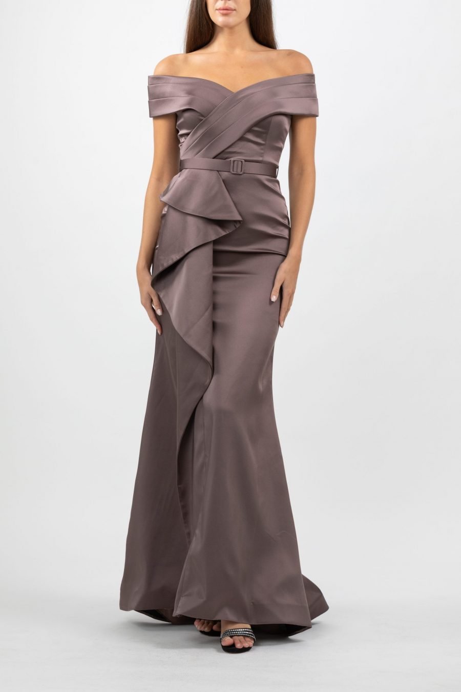 OFF-Shoulder - High Knee Evening Dress - Image 13