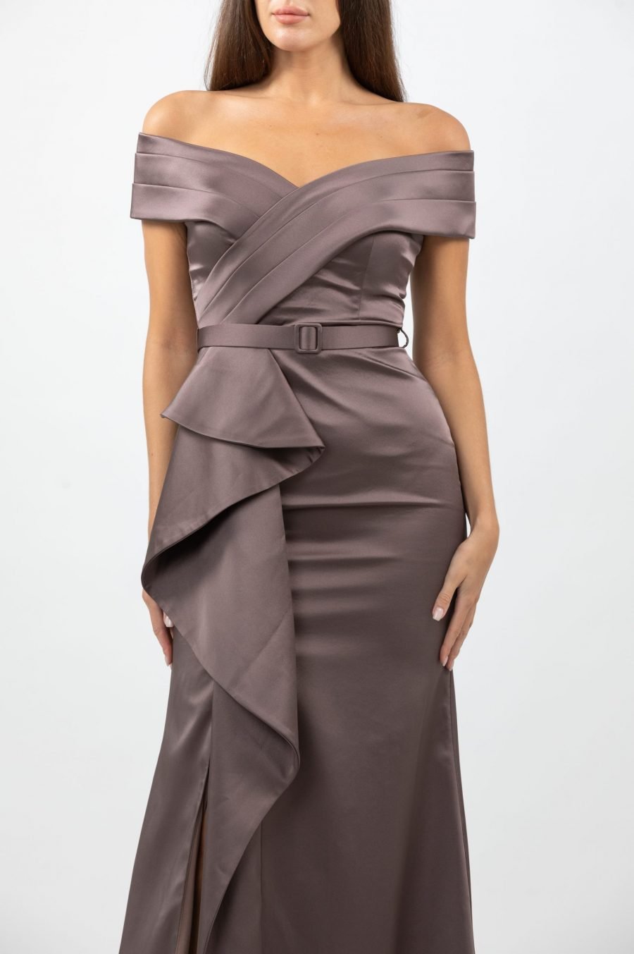 OFF-Shoulder - High Knee Evening Dress - Image 14