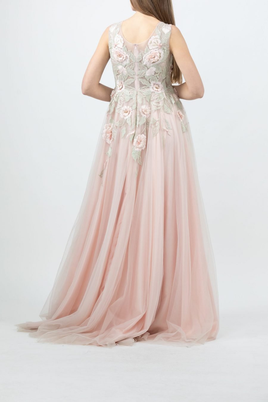 V-Neck - A-Line Gown Dress - Image 4
