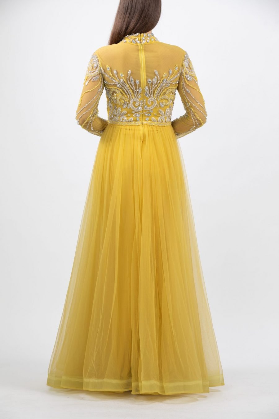 Jewel-Neck   A-Line Gown  Dress - Image 4