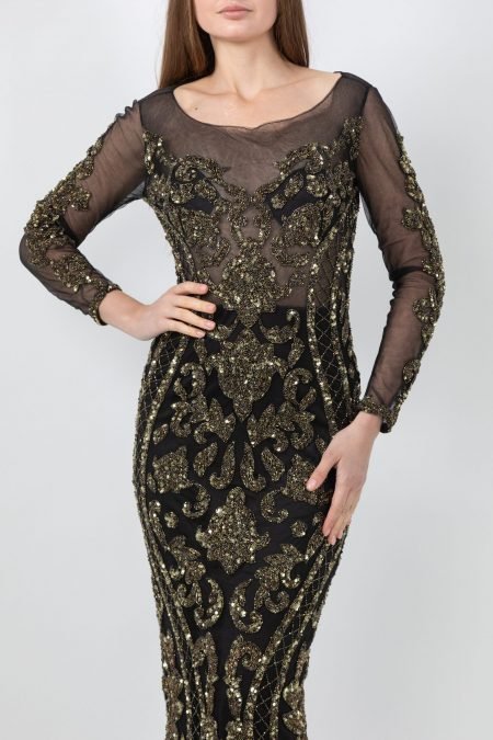 Boat Neck - Slip Dress Evening Dress