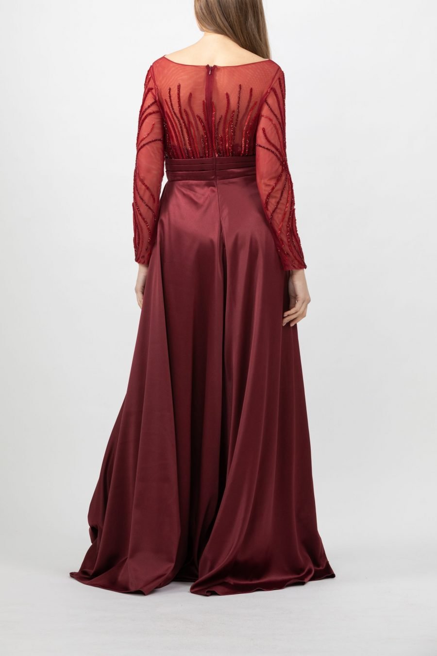 Boat Neck - Column Evening Dress - Image 4