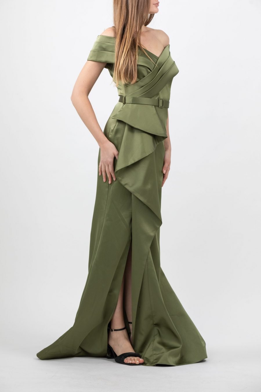 OFF-Shoulder - High Knee Evening Dress - Image 2