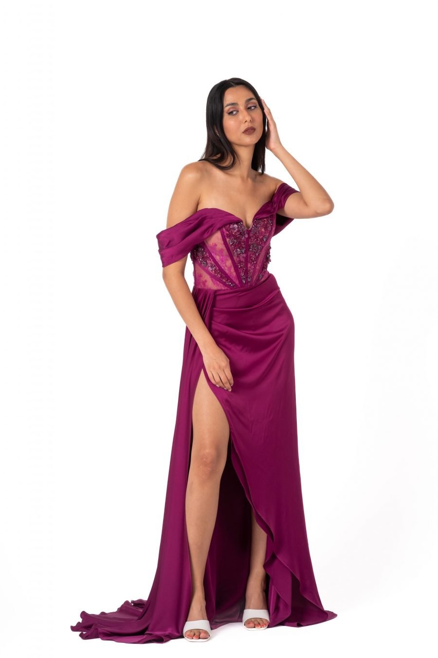 Off-Shoulder High Knee Evening Dress - Image 5