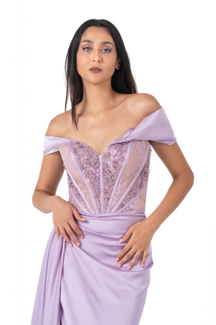 Off-Shoulder High Knee Evening Dress - Image 3