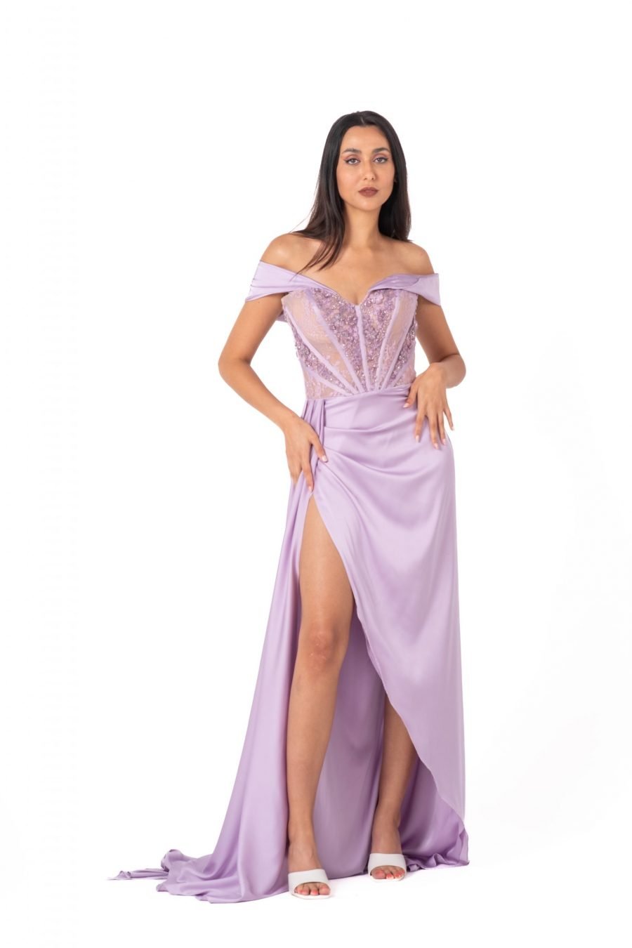 Off-Shoulder High Knee Evening Dress - Image 2