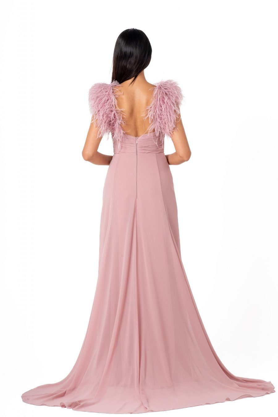 V-Neck High Knee Evening Dress - Image 4