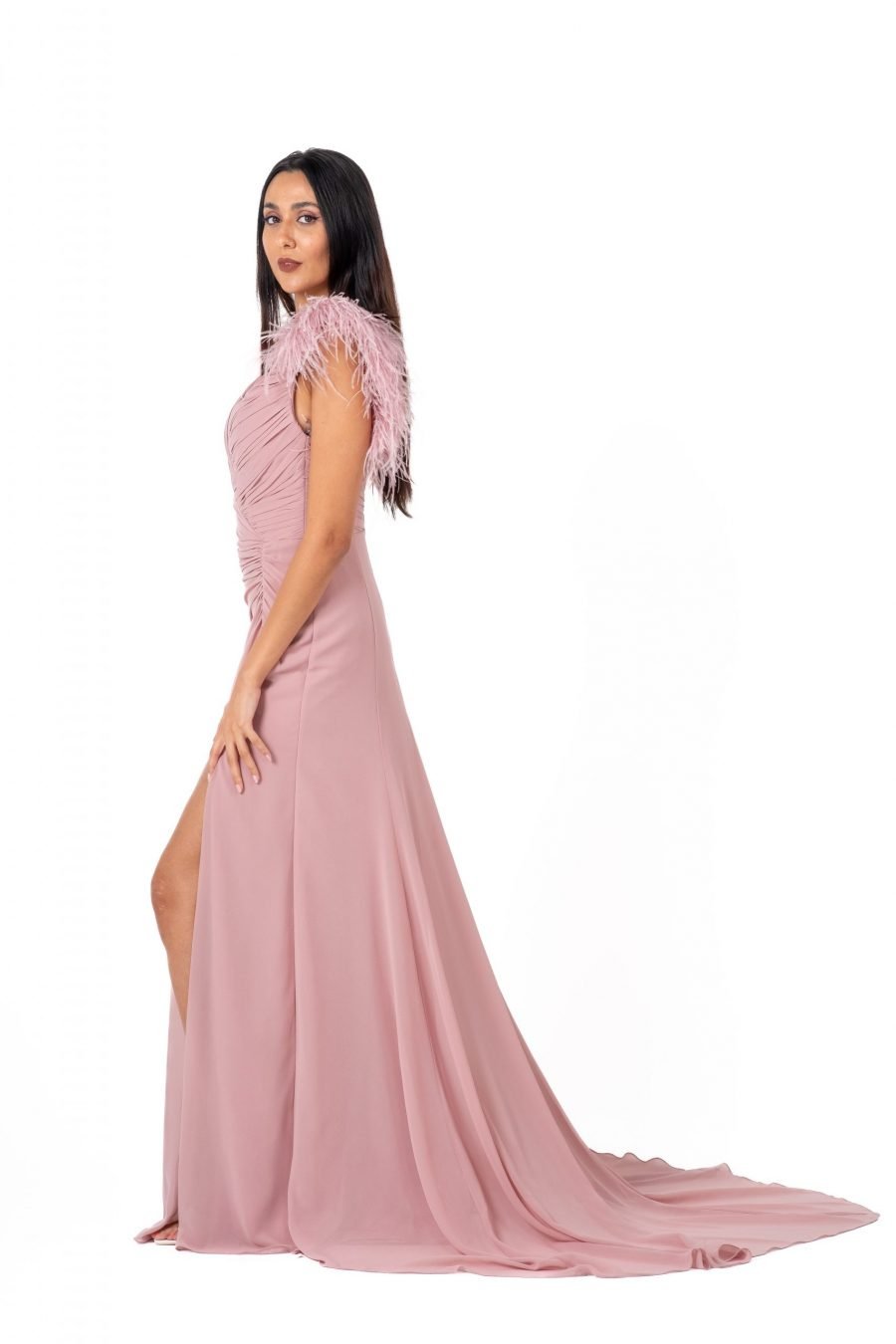 V-Neck High Knee Evening Dress - Image 3