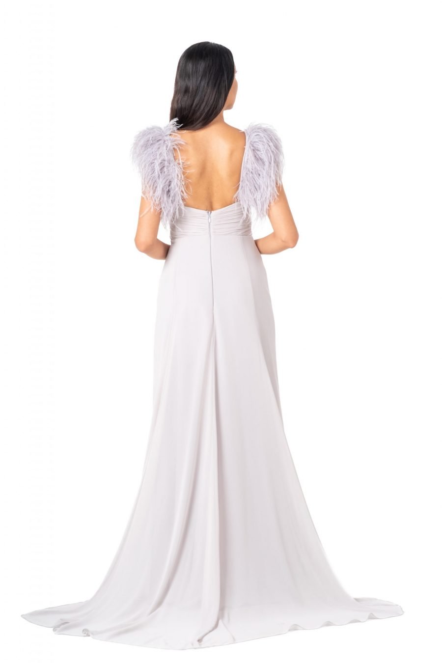 V-Neck High Knee Evening Dress - Image 8