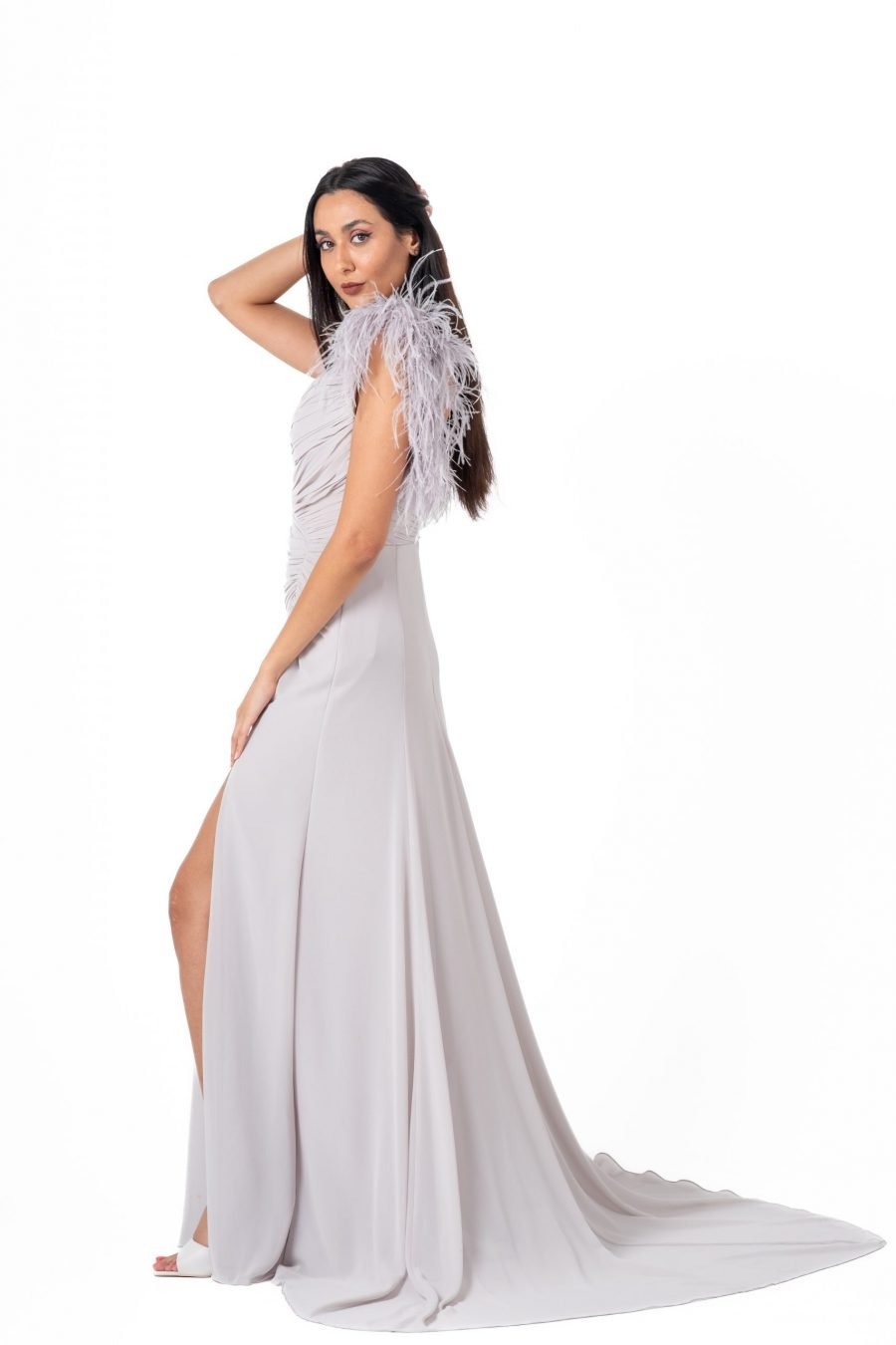 V-Neck High Knee Evening Dress - Image 7