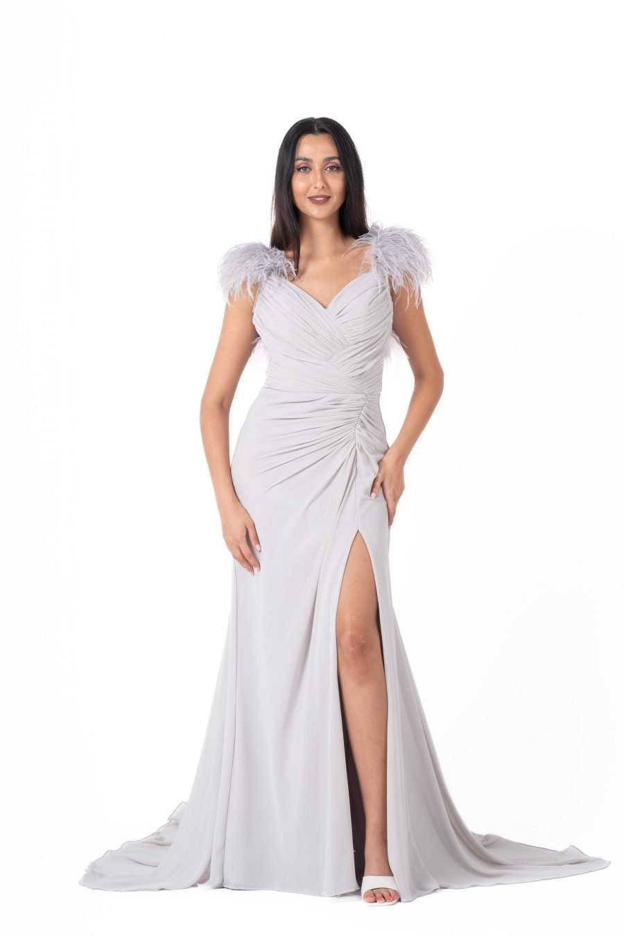 V-Neck High Knee Evening Dress - Image 6