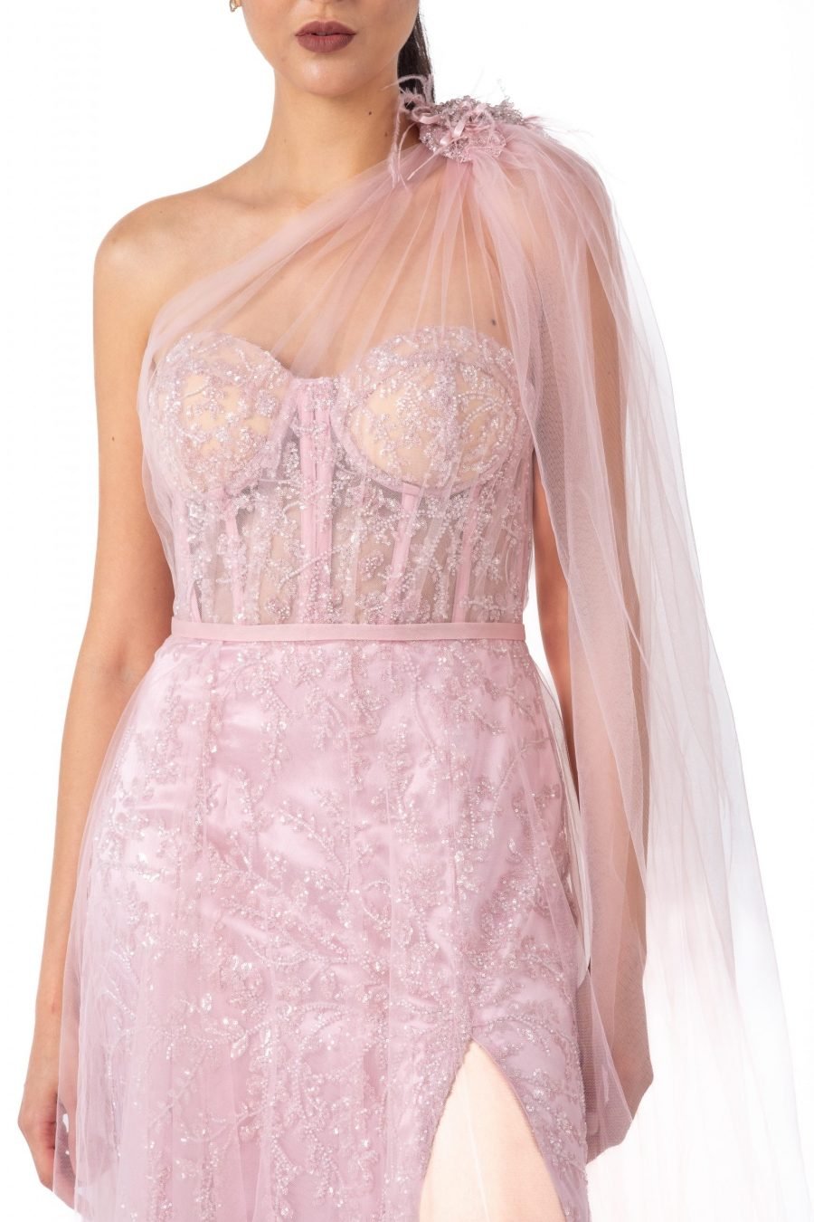 Semi-Sweetheart High Knee Evening Dres - Image 3