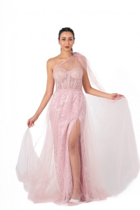 Semi-Sweetheart High Knee Evening Dres