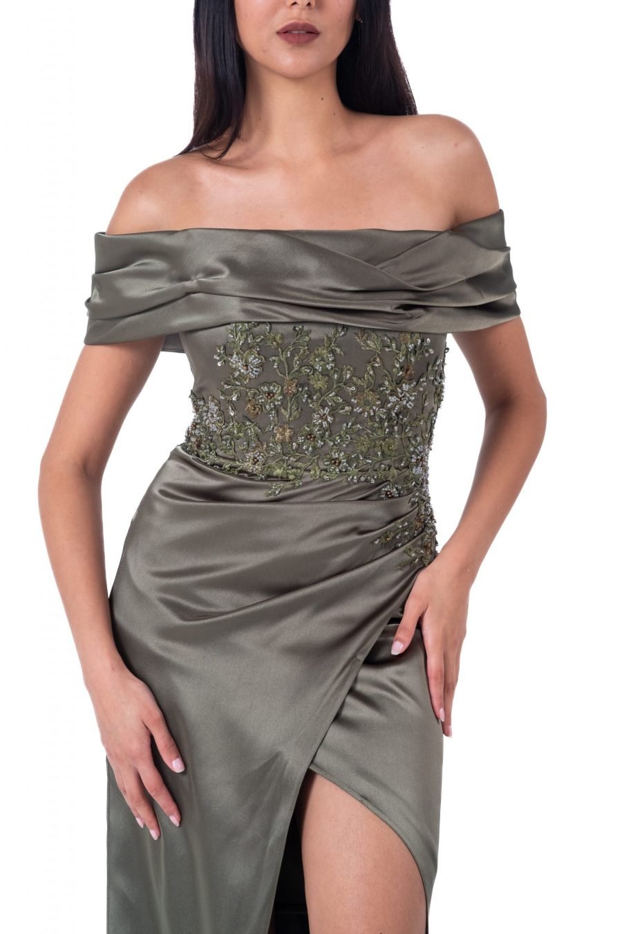 Off-Shoulder High Knee Evening Dress - Image 3