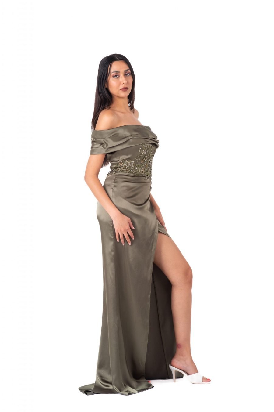 Off-Shoulder High Knee Evening Dress - Image 2