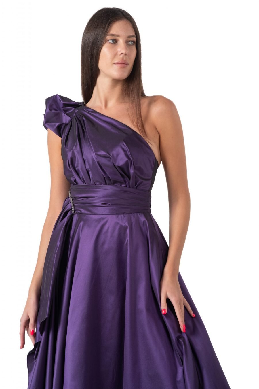 Asymmetric High Knee Princess Evening Dress - Image 2