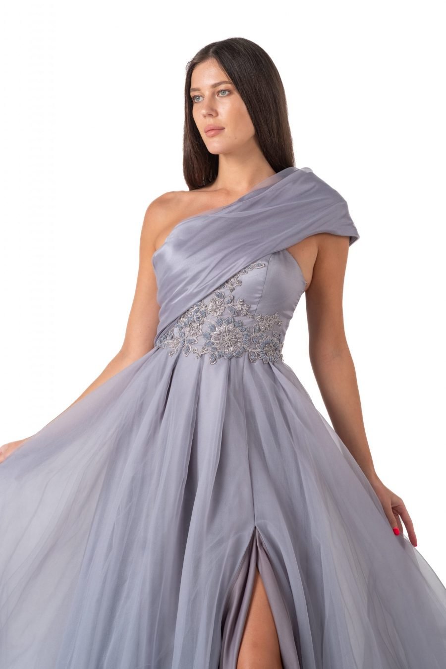Asymmetric High Knee Princess Evening Dress - Image 6