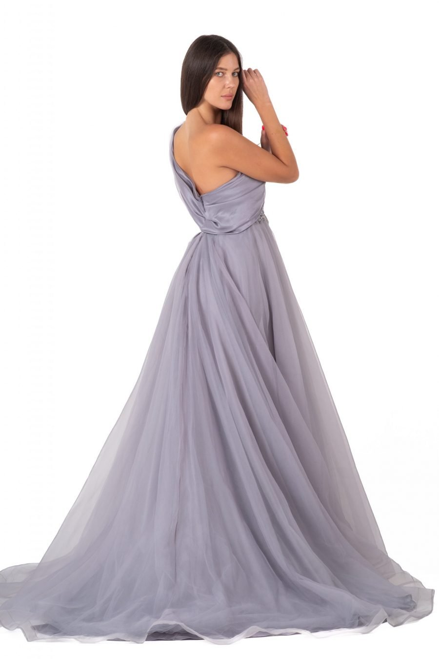 Asymmetric High Knee Princess Evening Dress - Image 8