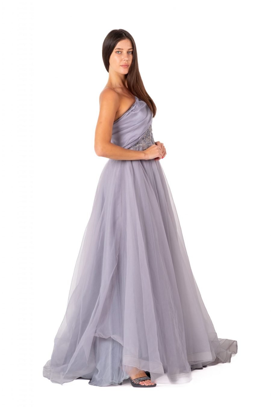 Asymmetric High Knee Princess Evening Dress - Image 7