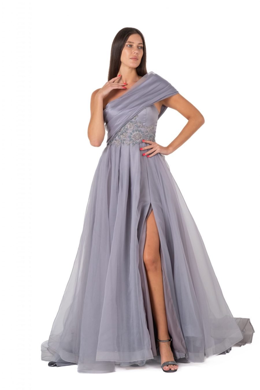 Asymmetric High Knee Princess Evening Dress - Image 5