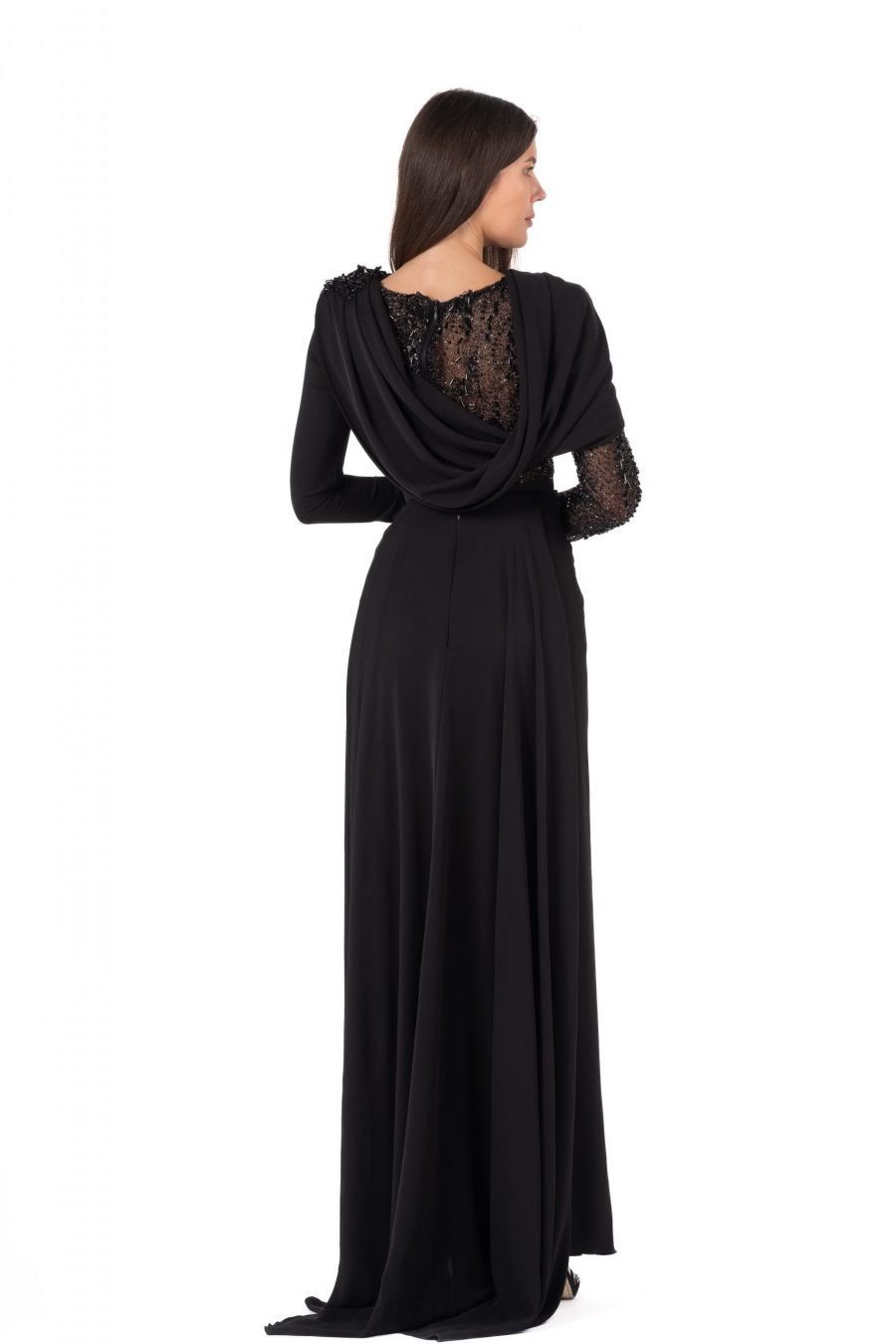 Boat neck High Knee Evening Dress - Image 20