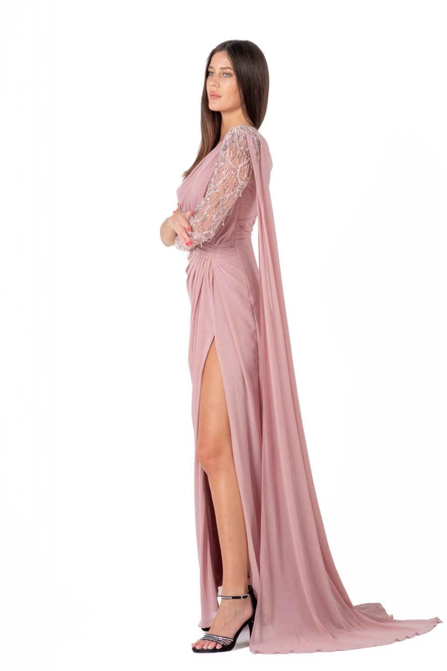 Asymmetric High Knee Evening Dress - Image 6