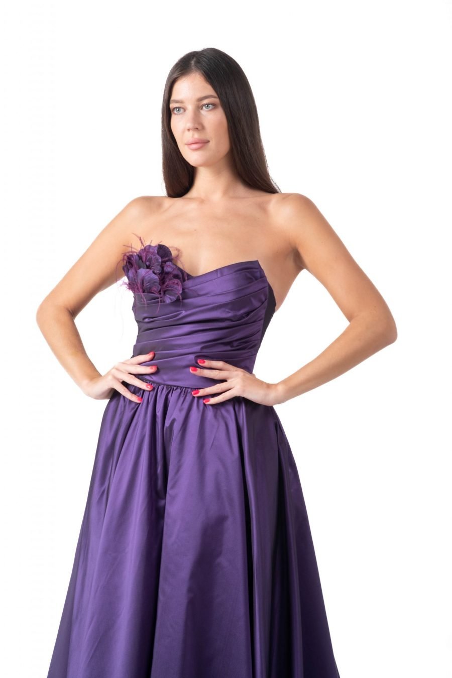 Semi-Sweetheart High Knee Evening Dress - Image 3