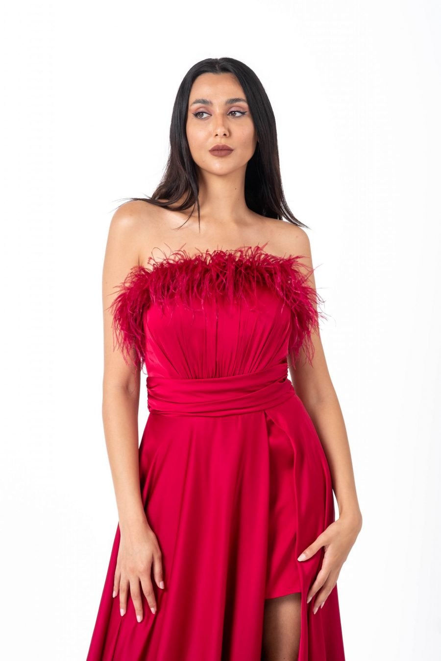 Straight Across High Knee Evening Dress - Image 3
