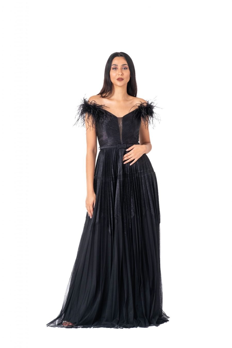 OFF-Shoulder Column Evening Dress