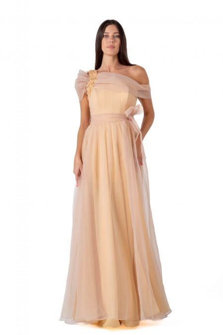 Off-Shoulder High Knee Evening Dress