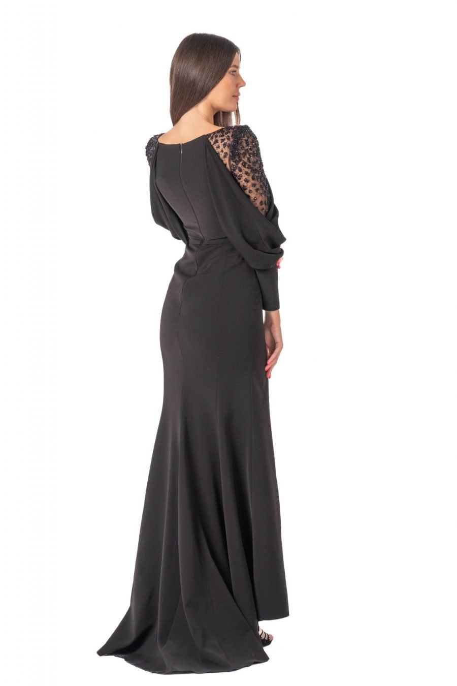 Boat neck High Knee Evening Dress - Image 3