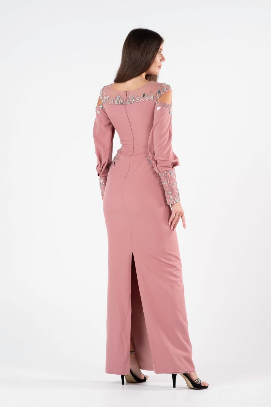 Boat Neck Slipdress Evening Dress - Image 9