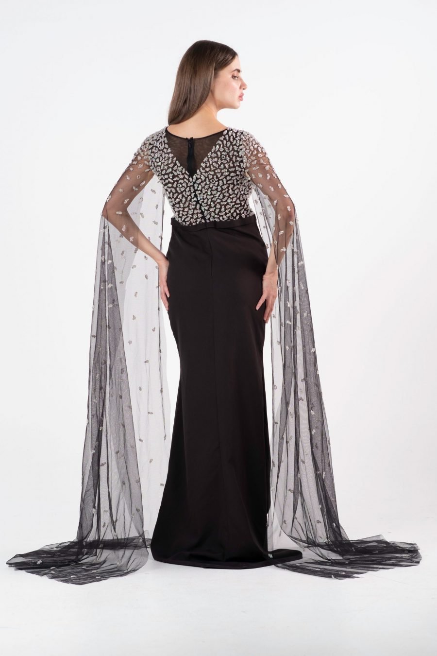 Boat Neck Below Knee Evening Dress - Image 12