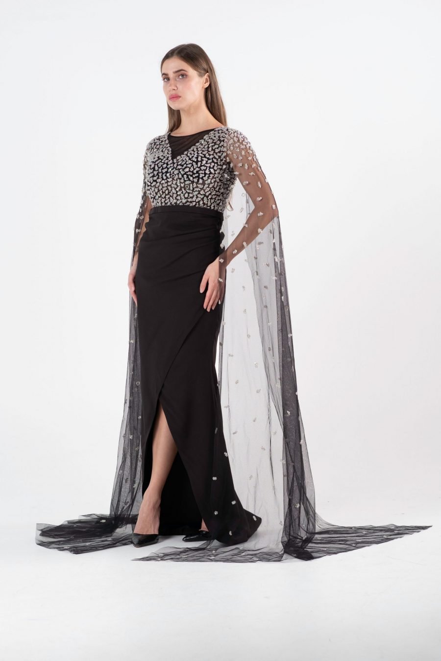 Boat Neck Below Knee Evening Dress - Image 11